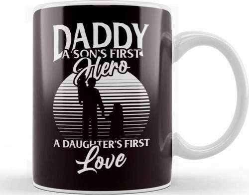 Daddy Son´S Hero Daughter´S Live Papa Dad Father Stepdad Kupa Bardak Porselen