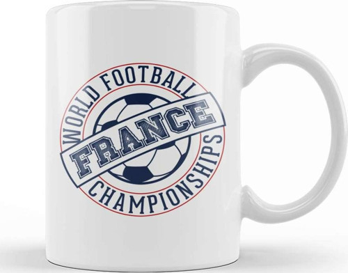 French Football France Stamp World Football Championship 2018 Kupa Bardak Porselen