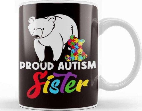 Proud Autism Sister Brother Son Daughter Autistic Puzzle Kupa Bardak Porselen