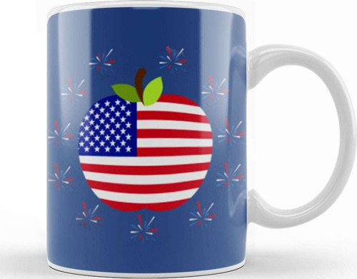 Apple İndependence Day 4Th Of July Gift Celebration Patriotic Kupa Bardak Porselen
