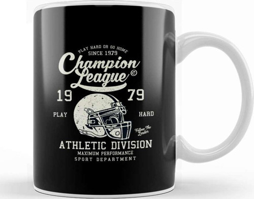 American Football Champion League Athletic Division Football Kupa Bardak Porselen