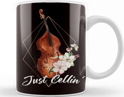 Cello Flower Cellist Classical Music Musical Instrument Kupa Bardak Porselen
