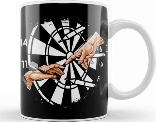 Funny Darts Player Art Artist Dartboard Bullseye Target Kupa Bardak Porselen