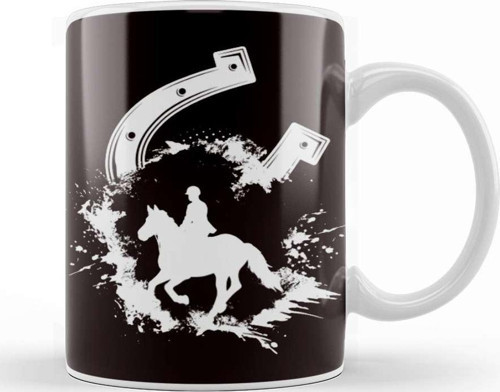 Horseshoe Cowboy Horse Riding Equestrian Sport Dressage Kupa Bardak Porselen