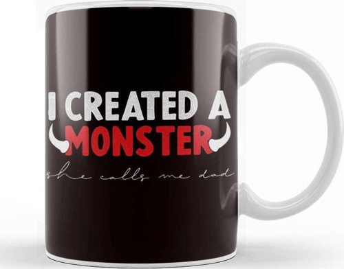 Monster Daughter Father Dad Daddy Poppa Stepdad Husband Kupa Bardak Porselen