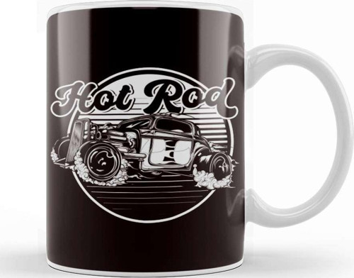 Classic Old American Cars Hot Rod Automobile Speed Vehicle-1 Kupa Bardak Porselen