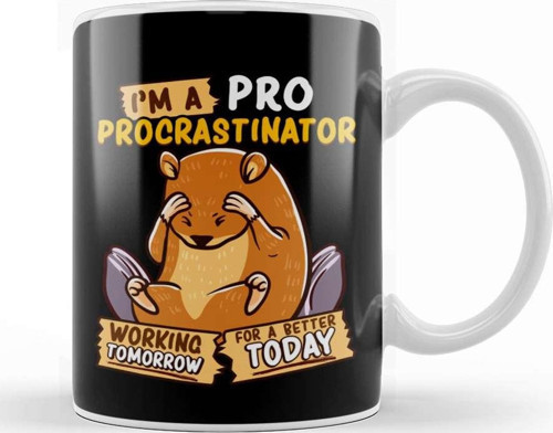 Drama Cute & Funny I'M A Pro Procrastinator Hamster Pun Kupa Bardak Porselen