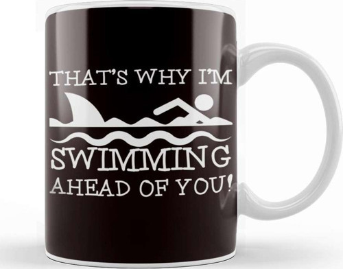 Funny Swimming Shark Swim Swimmer Water Sports Athlete Coach Kupa Bardak Porselen