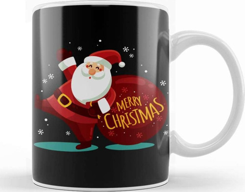 Yılbaşı Yeni Yıl Konseptli Merry Christmas Noel Baba 02 Kupa Bardak Porselen