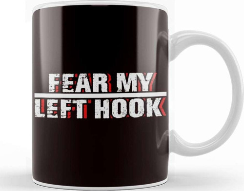 Hook Left Kickboxing Fighter Martial Arts Mma Coach Training Kupa Bardak Porselen