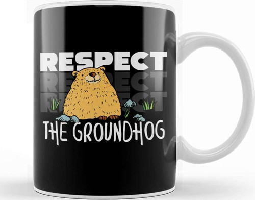 Respect Cute Respect The Groundhog Funny Groundhog Day Kupa Bardak Porselen