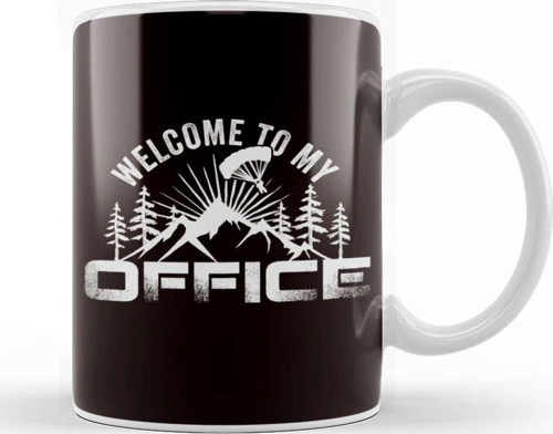 Office Sky Paraglider Parachute Skydiving Paragliding Flying Kupa Bardak Porselen