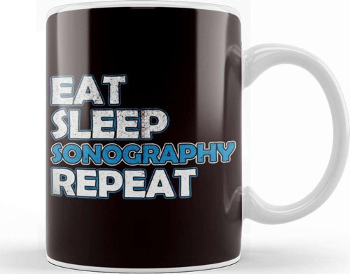 Eat Sleep Sonography Sonographer Ultrasound Echography Kupa Bardak Porselen