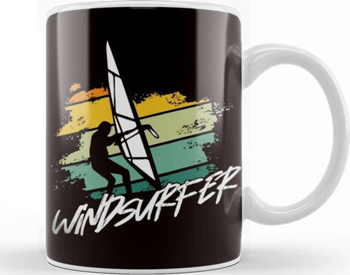 Windsurfer Wave Ocean Windsurfing Sailboarding Surfing Kupa Bardak Porselen