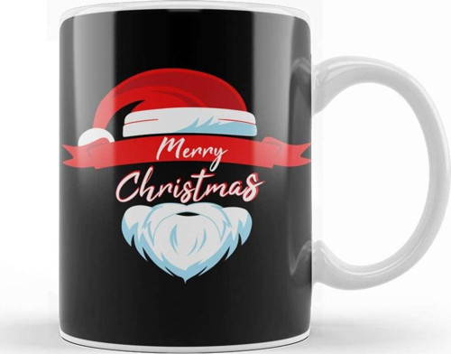 Yılbaşı Yeni Yıl Konseptli Merry Christmas Santa Claus Kupa Bardak Porselen