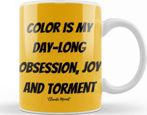 Claude Monet Quotes Gifts Vintage Retro Rainbow Style Kupa Bardak Porselen