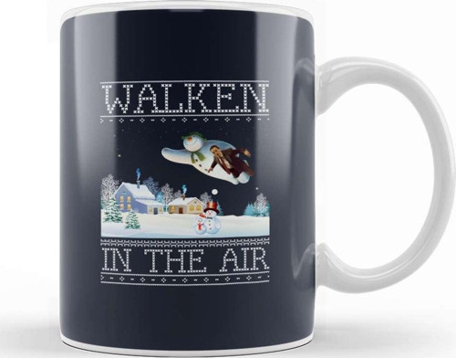 Christopher Walken In The Air Snow Man Christmas Knit Kupa Bardak Porselen