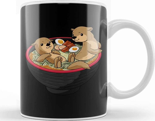 Kawaii Otter Japanese Ramen Noodles Soup Otter Lover Kupa Bardak Porselen