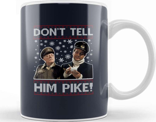 Dads Army Don'T Tell Him Pike Christmas Knit Pattern Kupa Bardak Porselen