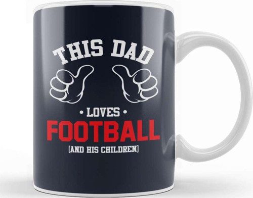Fathers Day This Dad Loves Football And His Children Kupa Bardak Porselen