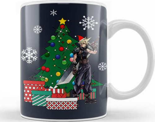 Cloud Strife Around The Christmas Tree Final Fantasy Kupa Bardak Porselen