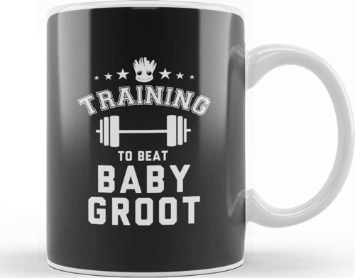 Guardians Of The Galaxy Training To Beat Baby Groot Kupa Bardak Porselen