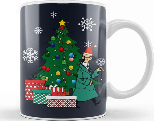 Professor Calculus Around The Christmas Tree Tintin Kupa Bardak Porselen