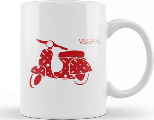 Red Vespa Kupa Bardak Porselen