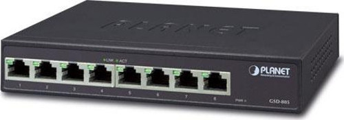 Yönetilemeyen Switch (Unmanaged Switch)<br>8-Port 10/100/1000BASE-T<br>Dahili güç adaptö