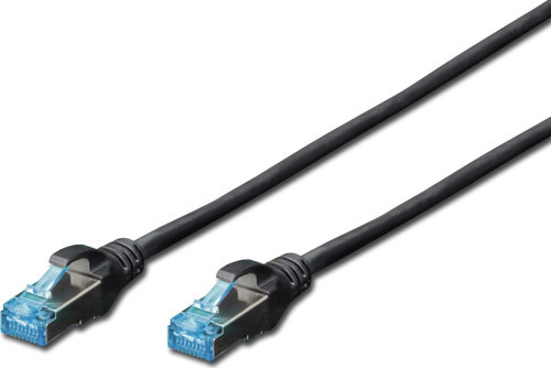 CAT. 5E SF-UTP Patch Kablo, 0,5 metre, AWG 26, Siyah Renk