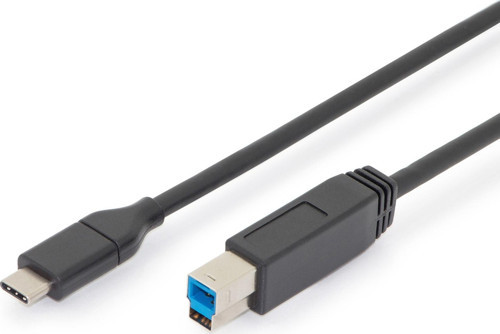 USB Tip-C Bağlantı Kablosu, Tip C (USB 3.1) Erkek <-> Tip B Erkek, 1 metre, Gen2, 3A,