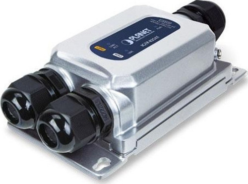 Endüstriyel Media Converter<br>SFP <-> 10/100/1000BASE-T 802.3at PoE+<br>IP67<b