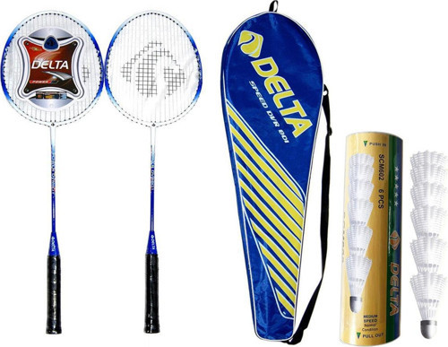 2 Adet Deluxe Tek Parça Badminton Raketi + Çantası + 6 Adet Orta Hız Badminton Topu Seti