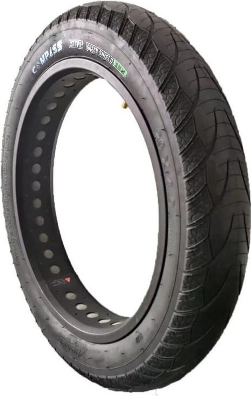 20x4.0 3mm Zırhlı Fat Bike Bisiklet Dış Lastik Siyah