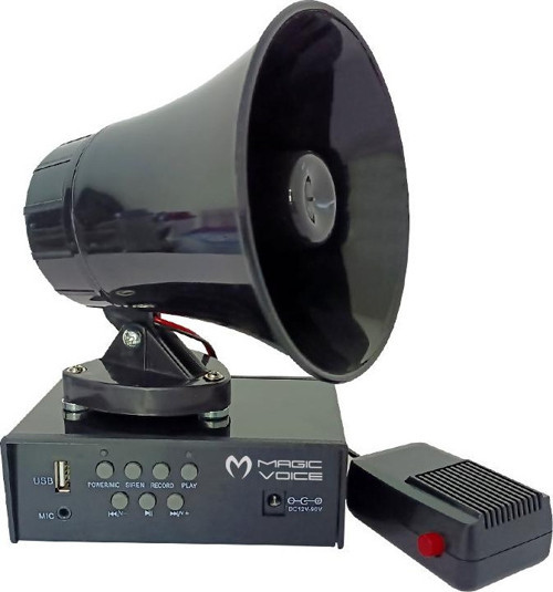 MAGICVOICE MV-800 MIKNATISLI USB KAYIT SİREN MİNİ PAZARCI ANFİ SETİ (ANFİ+HOPARLÖR+MİKROFON)