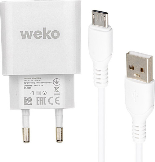 WK-21436 M7 2.1 AMPER ŞARJ BAŞLIK ADAPTÖRÜ + MICRO USB KABLO (NO:3)