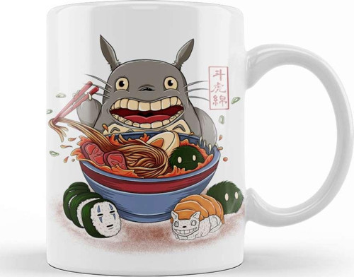 Totoro Ramen Kupa Bardak Porselen