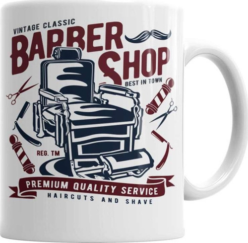 Barber Shop Kupa Bardak Porselen