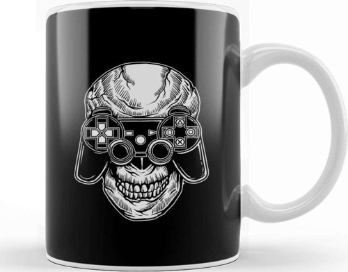 Skull Gamer Kupa Bardak Porselen