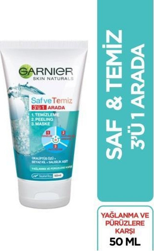 Garnıer Saf Temiz Saf Temiz 3ü1 Arada Maske 50 Ml Mini DELİST