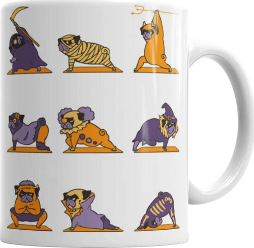 Pug Yoga Köpek Kupa Bardak Porselen
