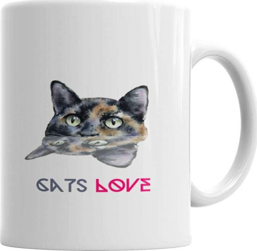 Cats Love Kedi Kupa Bardak Porselen