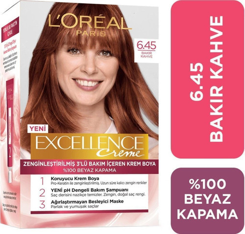 Excellence Creme Saç Boyası 6.45 Bakır Kahve