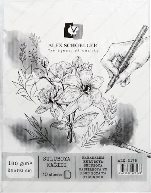 Sulu Boya Kağıdı 160 Gram 35 x 50 cm 10'lu ALX-0178