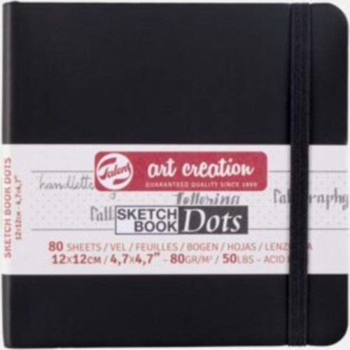 ART CREATION NOKTA İZLİ ESKİZ DEFTERİ - 80 GR. 12 X 12 CM - KARE SİYAH