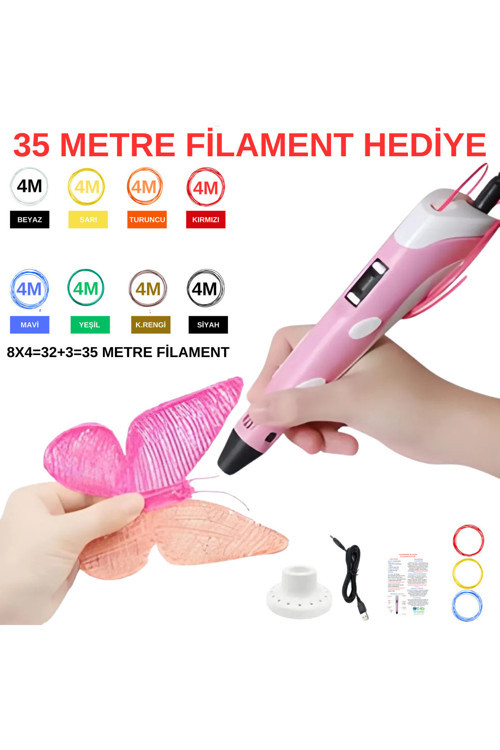 Pembe 3d Kalem 35 Metre Filament