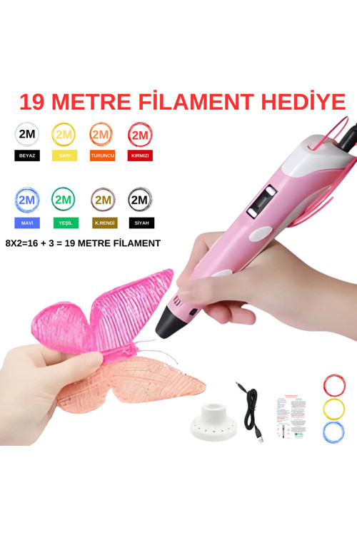 Pembe 3d Kalem 19 Metre Filament