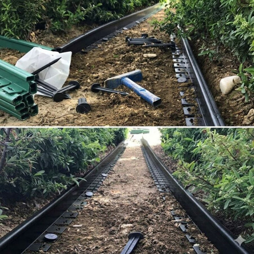 GEOSU SİYAH DÜZ PEYZAJ SINIRLAYICI 5 metre( 2x2,5 M)ÇİM/MICIR AYRACI,BORDÜR,TAŞ,TOPRAK,ÇİM BARİYERİ