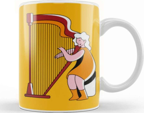 Harp Music Art Kupa Bardak Porselen