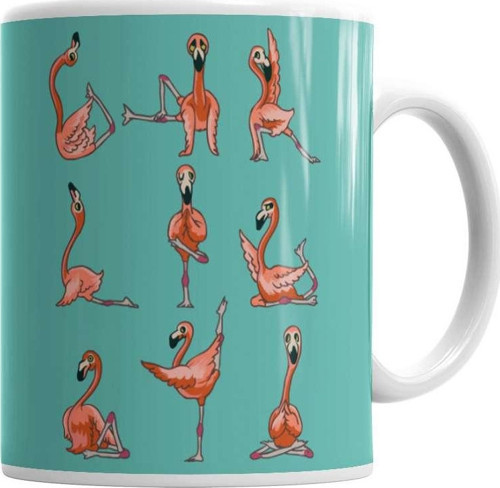 Flamingo Yoga Kupa Bardak Porselen